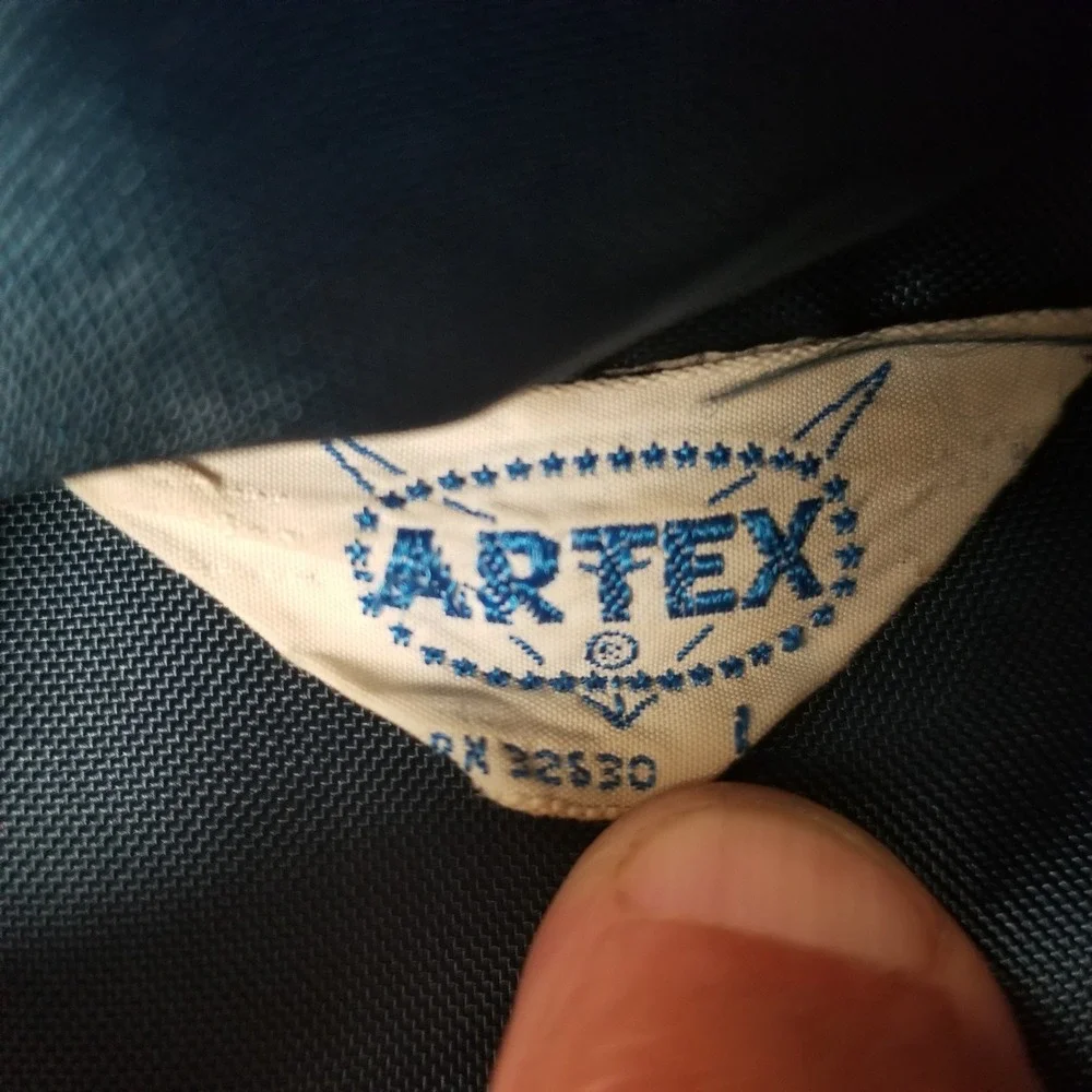 Artex Jacket Mens L Blue Indiana University 70s Vintage Nylon Windbreaker Hooded